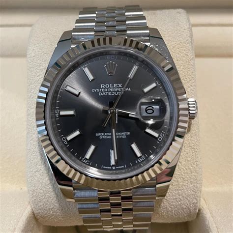 rolex datejust grey linen dial|rolex datejust 41 goldsmiths.